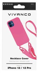 Защитный чехол VIVANCO Silicone Protective Cover with Carabiner and Neck Strap для iPhone 12, iPhone 12 Pro цена и информация | Чехлы для телефонов | pigu.lt