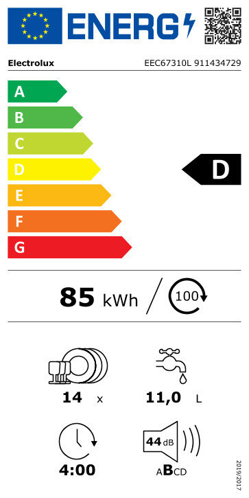 Electrolux EEC67310L kaina ir informacija | Indaplovės | pigu.lt