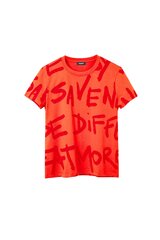 Marškinėliai moterims Desigual 387297, raudoni цена и информация | Женские футболки | pigu.lt