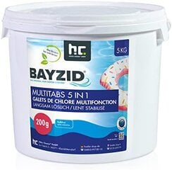 Multi chloro tabletės Bayzid su 5 fazėmis, 5 kg kaina ir informacija | Baseinų priežiūros priemonės | pigu.lt