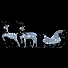 Kalėdų dekoracija elniai ir rogės, 100 LED kaina ir informacija | Kalėdinės dekoracijos | pigu.lt