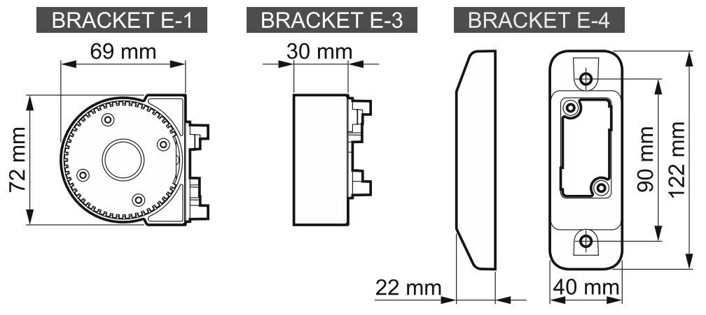 JUDĖJIMO JUTIKLIŲ MODULINĖS RANKENOS DISTANCINĖ PLOKŠTELĖ BRACKET-E-3 SATEL цена и информация | Apsaugos sistemos, valdikliai | pigu.lt