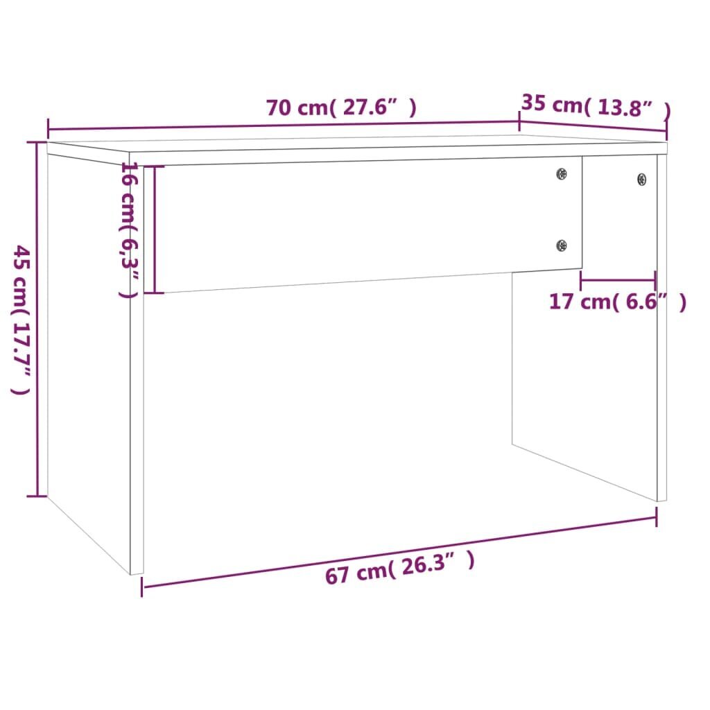 Kosmetinio staliuko komplektas, 86,5x35x136cm, ąžuolo spalva kaina ir informacija | Kosmetiniai staliukai | pigu.lt