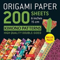 Origami Paper 200 sheets Kimono Patterns 6 (15 cm): Tuttle Origami Paper: High-Quality Double-Sided Origami Sheets Printed with 12 Patterns: Instructions for 6 Projects Included kaina ir informacija | Knygos apie meną | pigu.lt