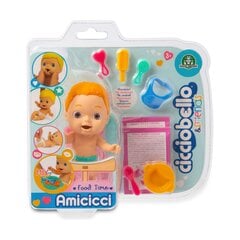 Lėlė kūdikis su priedais Giochi Preziosi Amicicci Food Time, 11 cm kaina ir informacija | Žaislai mergaitėms | pigu.lt