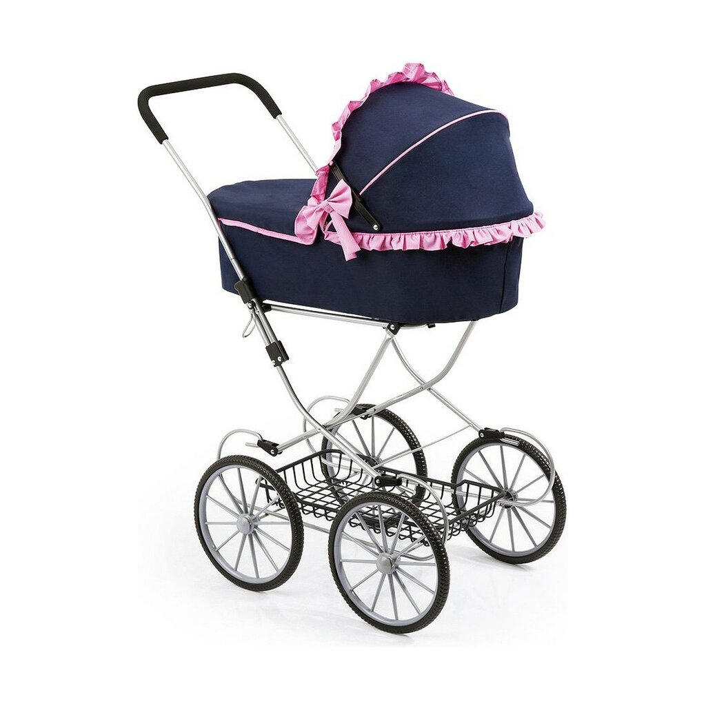 Lėlių vežimėlis Reig Dolls Pram Tamsiai mėlyna 64 cm kaina ir informacija | Žaislai mergaitėms | pigu.lt