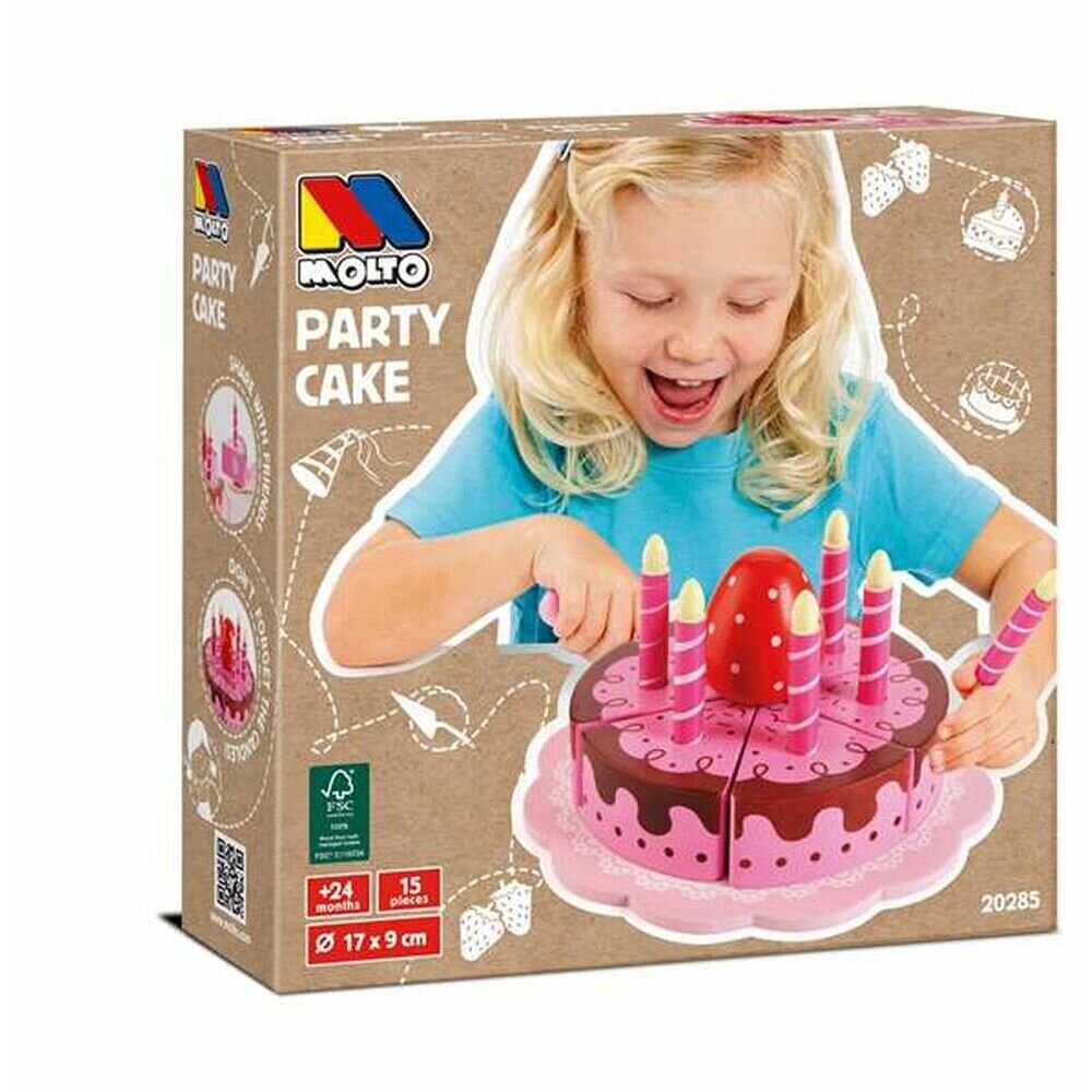 Vaikiškas medinis tortas Molto Party Cake kaina ir informacija | Žaislai mergaitėms | pigu.lt