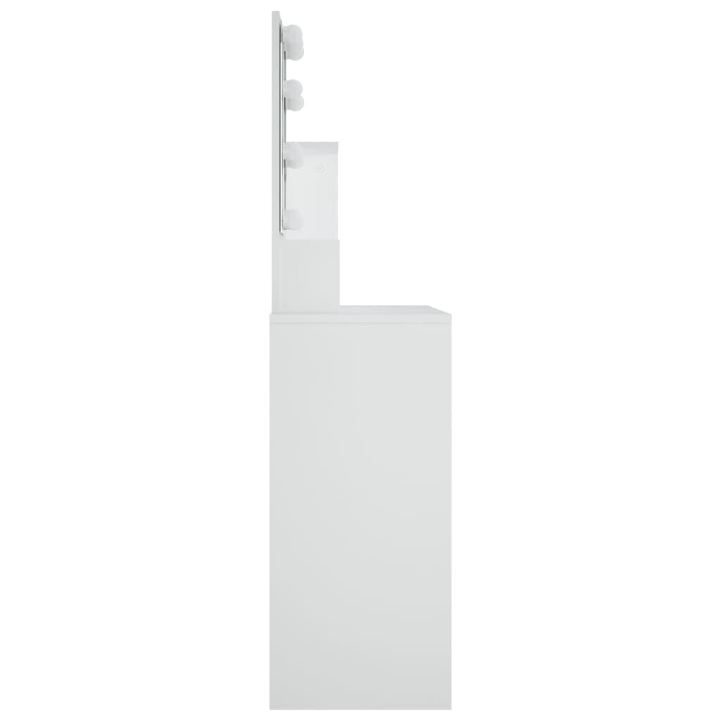 Kosmetinis staliukas su LED apšvietimu, 86,5x35x136cm, balta цена и информация | Kosmetiniai staliukai | pigu.lt