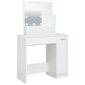 Kosmetinis staliukas su LED apšvietimu, 86,5x35x136cm, balta цена и информация | Kosmetiniai staliukai | pigu.lt