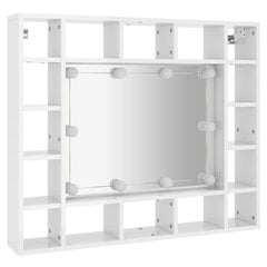 Veidrodinė spintelė su led, balta, 91x15x76,5cm, blizgi цена и информация | Шкафчики для ванной | pigu.lt
