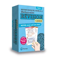 Pearson Revise Edexcel Gcse 9-1 Maths Higher Revision Cards with free online Revision Guide: for home learning, 2022 and 2023 assessments and exams kaina ir informacija | Knygos paaugliams ir jaunimui | pigu.lt