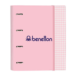 Žiedinis segtuvas Benetton Vichy, A4, 27 x 32 x 3.5 cm., rožinė kaina ir informacija | Kanceliarinės prekės | pigu.lt