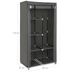 Шкаф тканевый с раздвижными дверями SONGMICS XL, серый цена и информация | Шкафы | pigu.lt
