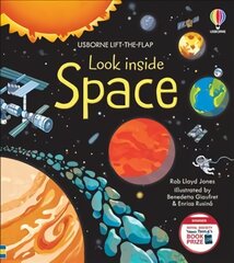 Look Inside Space цена и информация | Книги для самых маленьких | pigu.lt