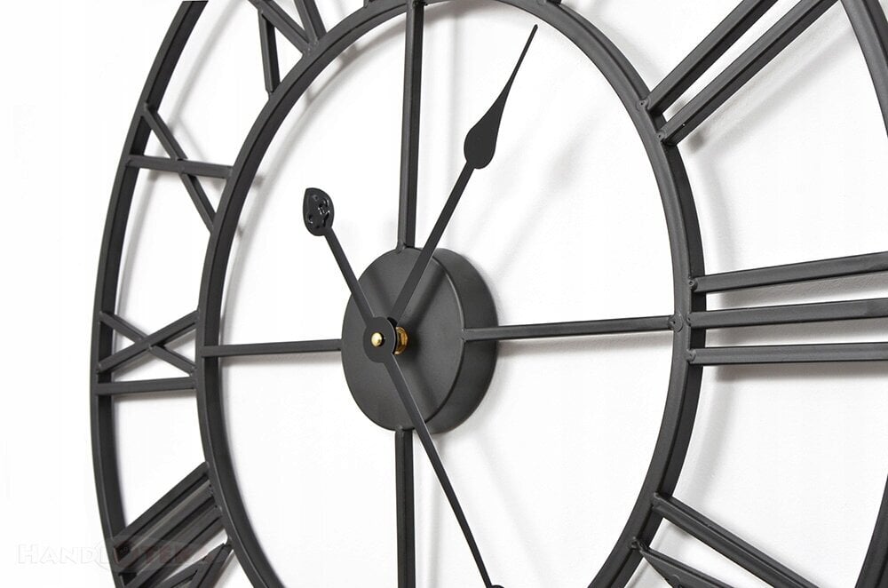 Metalinis sieninis laikrodis 60 cm su tyliu mechanizmu kaina ir informacija | Laikrodžiai | pigu.lt