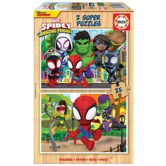 Головоломка Educa Spidey&His Amazing Friends, 2 x 25 шт. цена и информация | Пазлы | pigu.lt