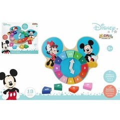 Dėlionė-laikrodis Disney Medinė, 13 dalių kaina ir informacija | Žaislai kūdikiams | pigu.lt