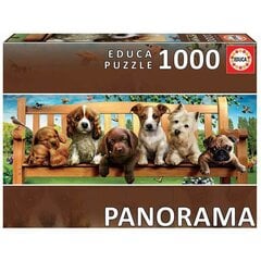 Головоломка Educa Dogs on the Bench, 1000 шт цена и информация | Пазлы | pigu.lt