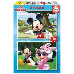 Головоломка Educa Mickey&Friends (2 x 20 шт.) цена и информация | Развивающие игрушки | pigu.lt