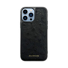 Zillionaire Ostrich Skin кожаный чехол для iPhone 13 Pro Max (6,7″) — Черный цена и информация | Чехлы для телефонов | pigu.lt