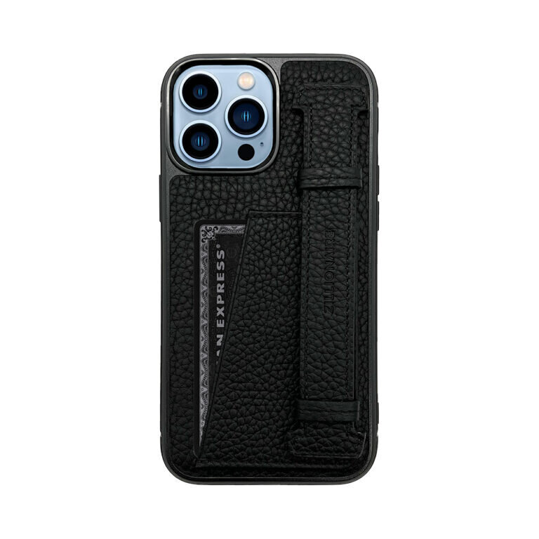 Zillionaire Pebbled Finger Pocket skirtas iPhone 13 Pro, juodas kaina ir informacija | Telefono dėklai | pigu.lt