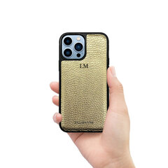 Zillionaire Pebbled кожаный чехол для iPhone 13 Pro (6,1″) — Золотой цена и информация | Чехлы для телефонов | pigu.lt