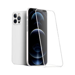 Защитный чехол с передним стеклом (9H) для iPhone 12 Pro Max (6,7″), белый цена и информация | Чехлы для телефонов | pigu.lt