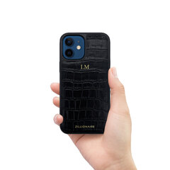 Кожаный чехол Zillionaire Croco Matte для iPhone 12 Mini (5,4”) — Чёрный цена и информация | Чехлы для телефонов | pigu.lt