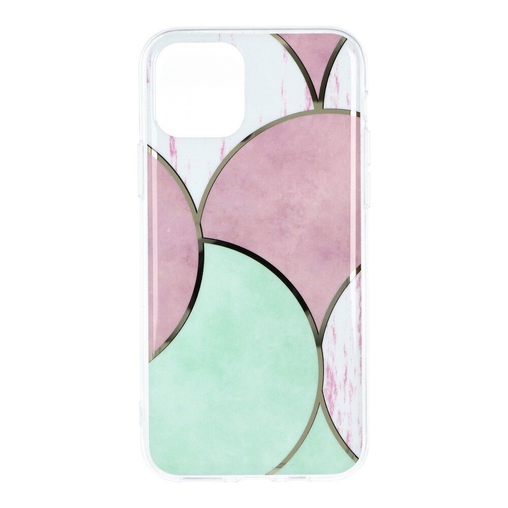 Forcell Marble skirtas iPhone 12 Mini Circle, rožinis kaina ir informacija | Telefono dėklai | pigu.lt