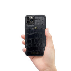 Кожаный чехол Zillionaire Croco Matte для iPhone 11 Pro (5,8″) — Чёрный цена и информация | Чехлы для телефонов | pigu.lt