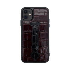Кожаный чехол Zillionaire Croco Finger для iPhone 11 (6,1″) — Burgundy цена и информация | Чехлы для телефонов | pigu.lt