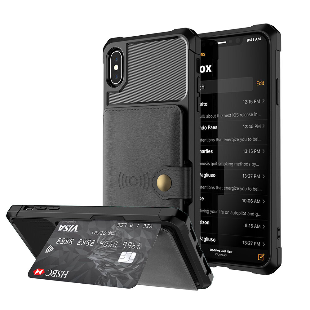 Beep Wallet skirtas iPhone Xs Max, juodas kaina ir informacija | Telefono dėklai | pigu.lt