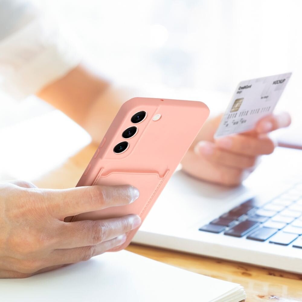 Forcell Beep Card skirtas Samsung Galaxy S22+, rožinis kaina ir informacija | Telefono dėklai | pigu.lt