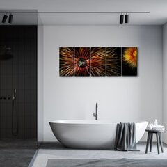 Metalinis rankų darbo 5 dalių paveikslas poliptikas Red Sun I 150x60cm kaina ir informacija | Reprodukcijos, paveikslai | pigu.lt