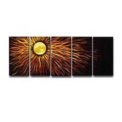 Картина из металла ручной работы из 5 частей полиптих Red Sun II 150x60см цена и информация | Репродукции, картины | pigu.lt