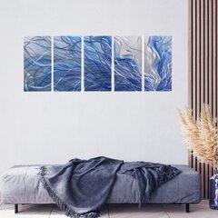 Metalinis rankų darbo 5 dalių paveikslas poliptikas Wind 150x60cm kaina ir informacija | Reprodukcijos, paveikslai | pigu.lt