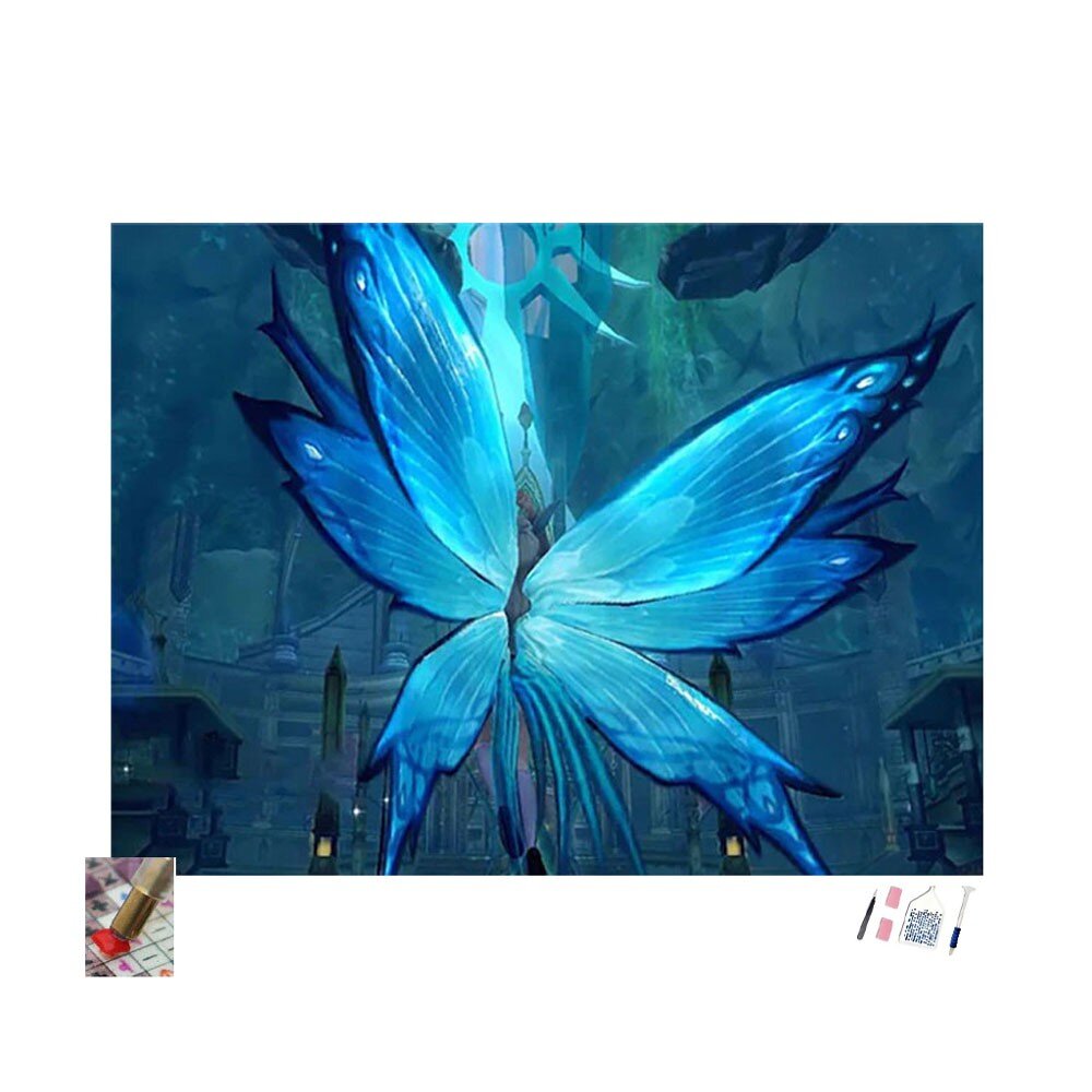 Kūrybos rinkinys deimantinė mozaika Butterfly 40x50cm цена и информация | Deimantinės mozaikos | pigu.lt