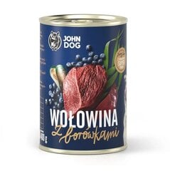 John Dog Berry Adult konservai su jautiena ir mėlynėmis, 6x400 g kaina ir informacija | Konservai šunims | pigu.lt