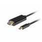 USB C - HDMI kabelis Lanberg CA-CMHD-10CU-0030-BK цена и информация | Kabeliai ir laidai | pigu.lt