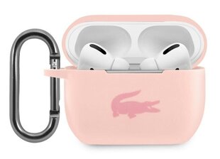 Lacoste Liquid Silicone Glossy Printing Logo Case for Airpods Pro Pink kaina ir informacija | Ausinių aksesuarai | pigu.lt