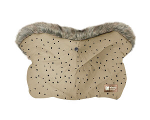 Vežimėlio pirštinės KikkaBoo Luxury Fur Dots, Beige kaina ir informacija | Vežimėlių priedai | pigu.lt