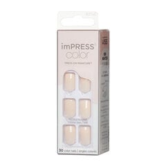 Накладные ногти imPRESS Press-On Manicure Bare But Butter Short Nails Pink, 30 шт., размер M цена и информация | Средства для маникюра и педикюра | pigu.lt