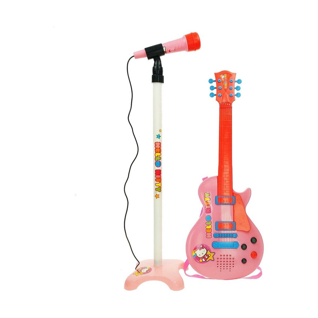 Muzikinis rinkinys gitara, mikrafonas Hello Kitty Rožinė kaina ir informacija | Žaislai mergaitėms | pigu.lt