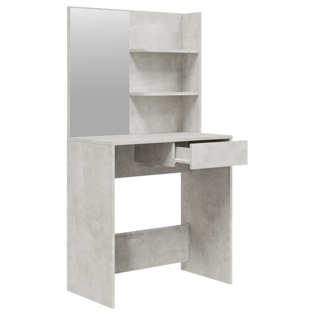Kosmetinio staliuko komplektas, 74,5x40x141cm, betono pilka kaina ir informacija | Kosmetiniai staliukai | pigu.lt