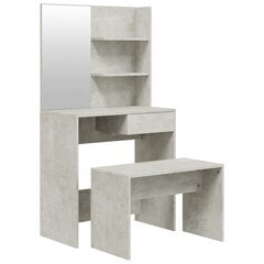 Kosmetinio staliuko komplektas, 74,5x40x141cm, betono pilka цена и информация | Туалетные столики | pigu.lt