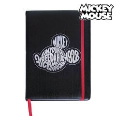 Užrašų knygelė su skirtuku Mickey Mouse, A5, juoda kaina ir informacija | Kanceliarinės prekės | pigu.lt