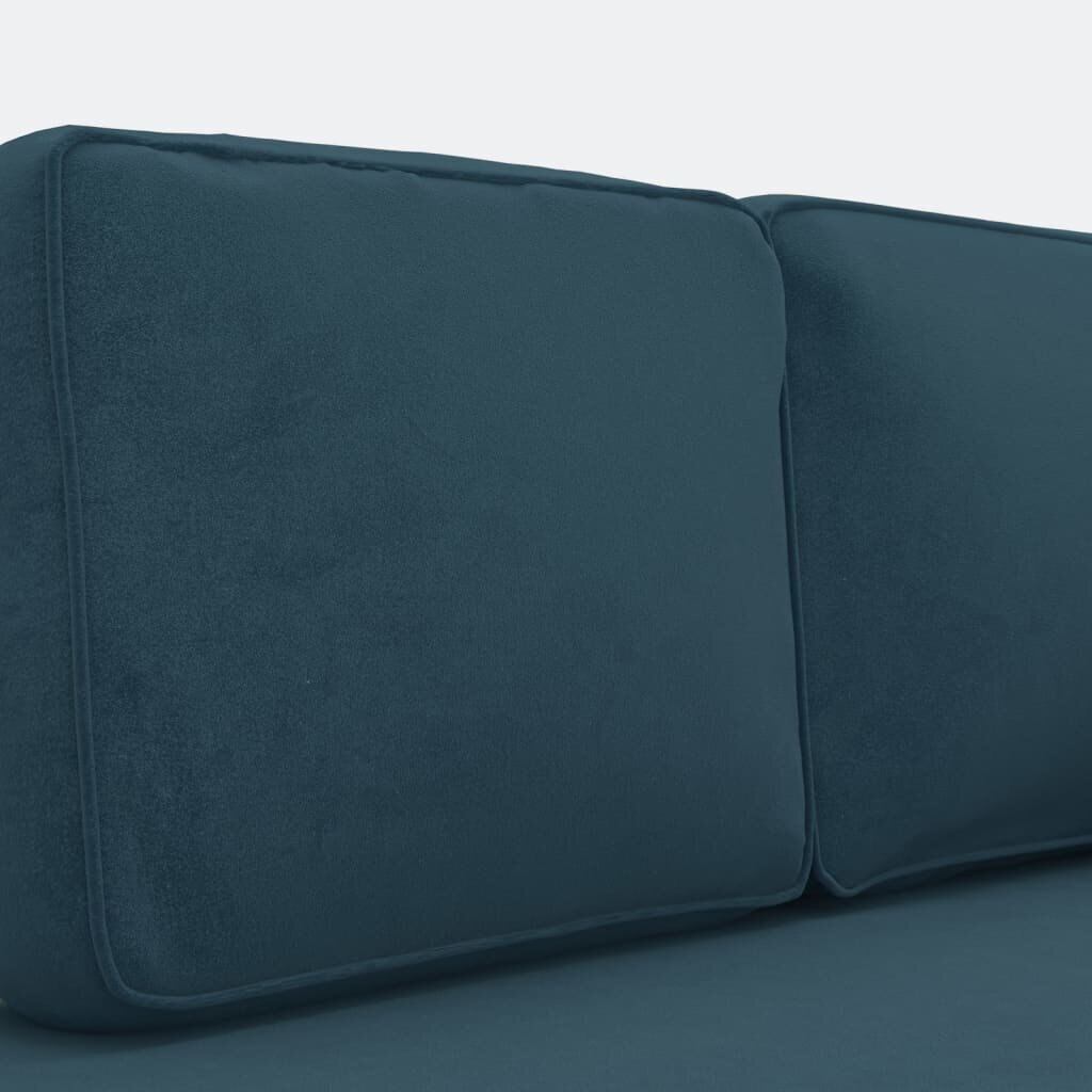 Dvivietė sofa-lova, Aksomas, mėlyna kaina ir informacija | Sofos | pigu.lt