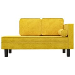 Dvivietė sofa-lova, Aksomas, geltona цена и информация | Диваны | pigu.lt