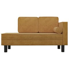 Dvivietė sofa-lova, Aksomas, ruda kaina ir informacija | Sofos | pigu.lt