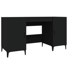 Rašomasis stalas, juodas, 140x50x75cm, apdirbta mediena kaina ir informacija | Kompiuteriniai, rašomieji stalai | pigu.lt